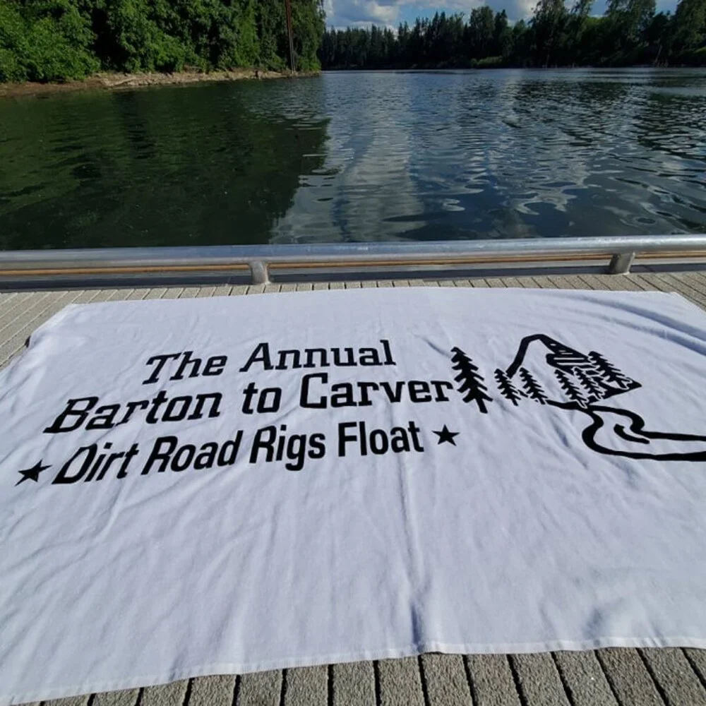 The Annual Barton to Carver Dirt Road Rigs Float Beach Towel